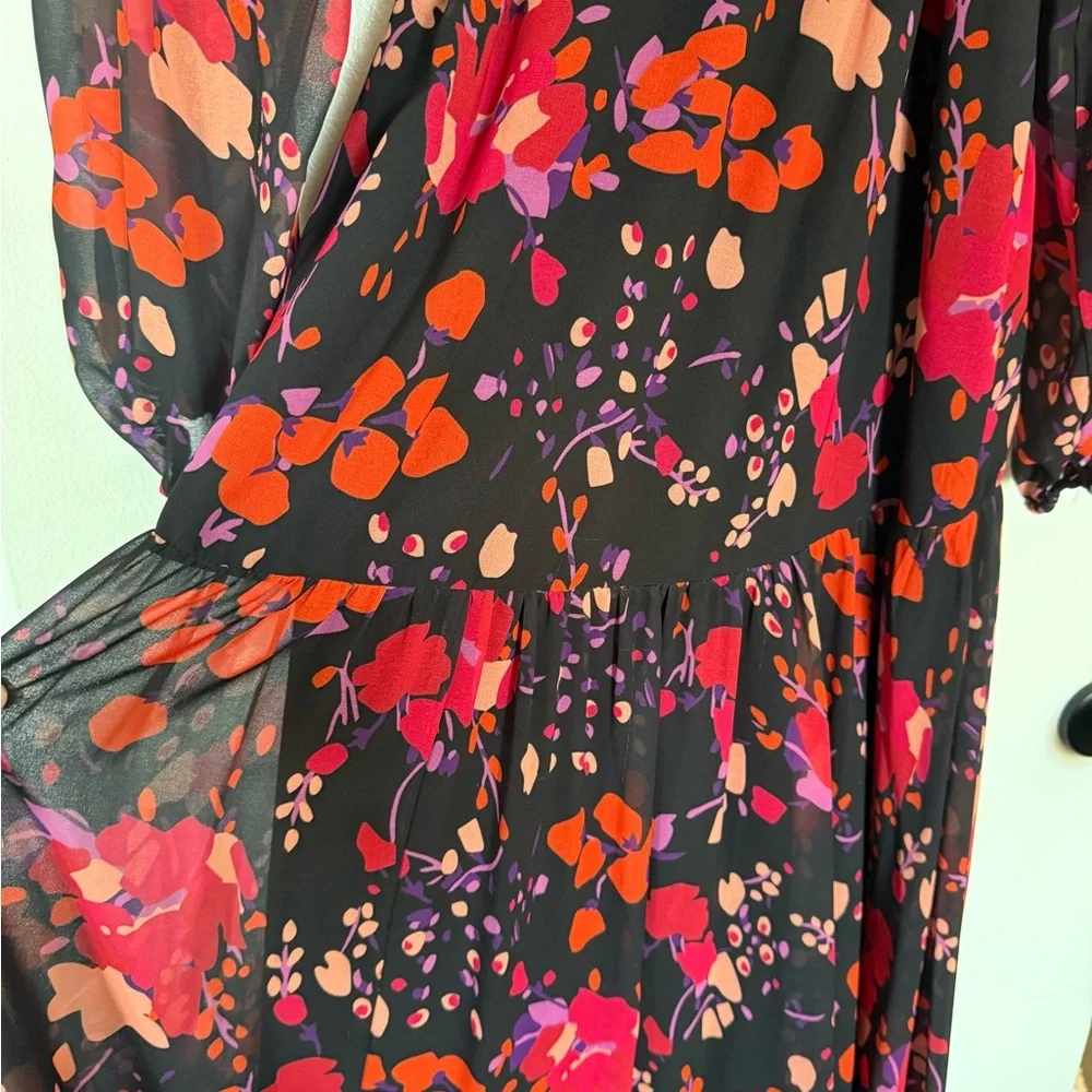 SLATE AND WILLOW FLORAL MIDI WRAP DRESS- EUC- XXL - Picture 14 of 16